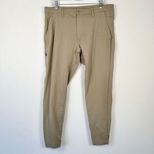 BYLT Premium Basics Everyday Jogger Pant Skinny Fit Khaki Mens 36 Travel Comfort